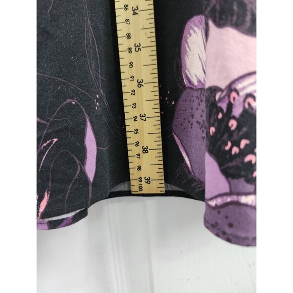 Reitman's black with dark purple floral print dress 3/4 split sleeve xxl - Picture 5 of 8